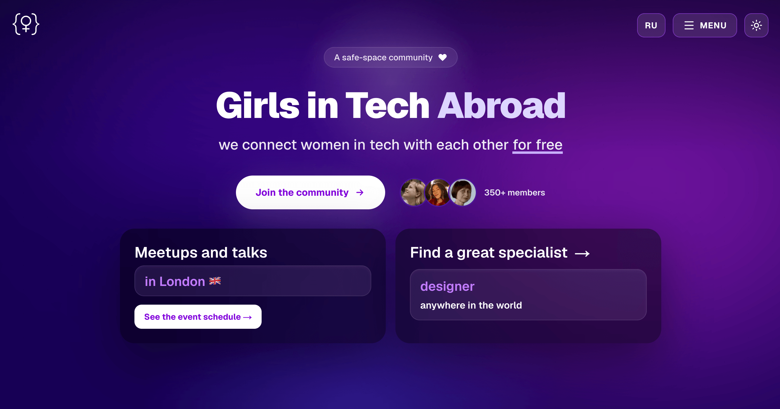 Girls in Tech Abroad Project Screenshot