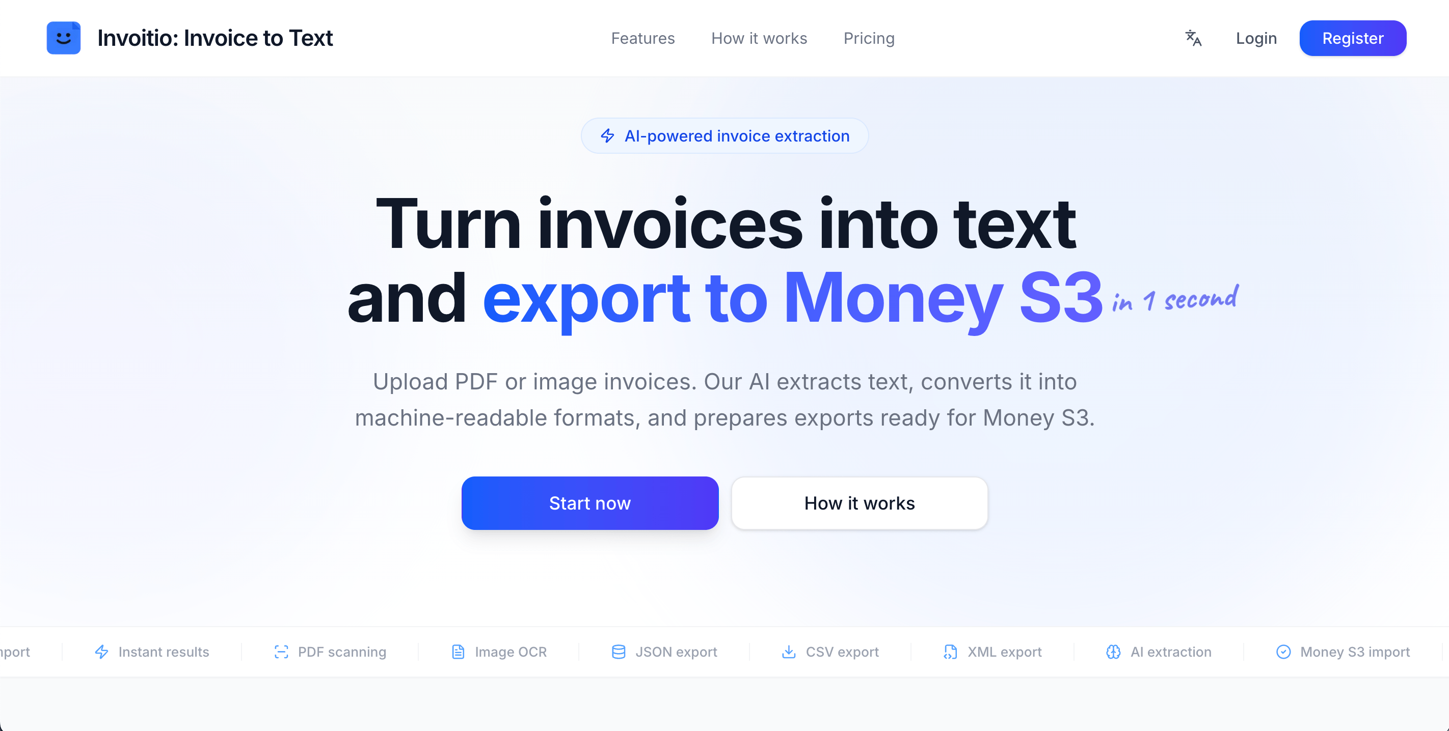 Invoices → Text (AI) Project Screenshot