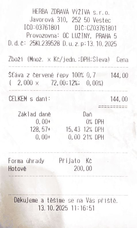 Receipt example