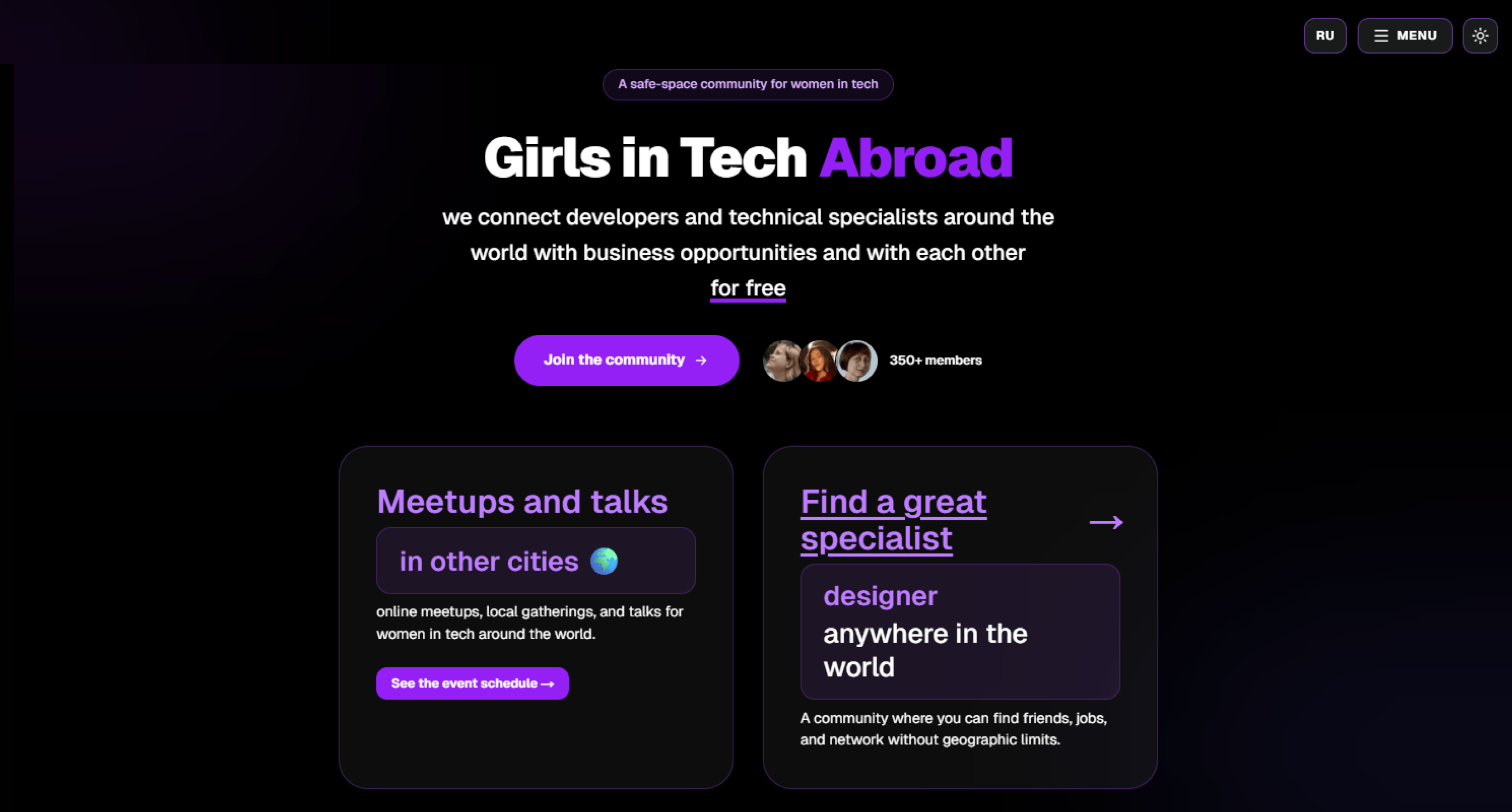 Girls in Tech Abroad Project Screenshot