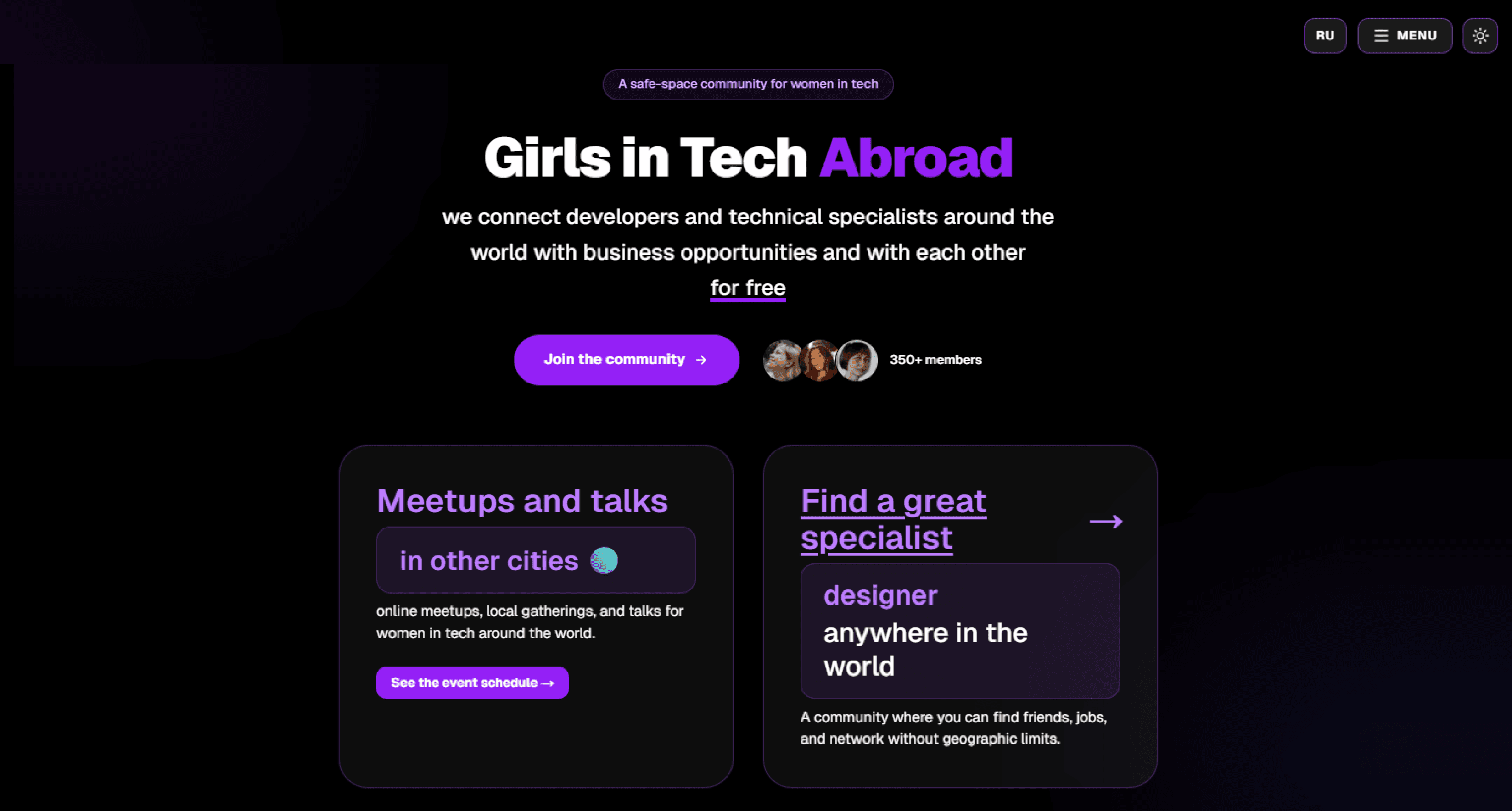 Girls in Tech Abroad Project Screenshot