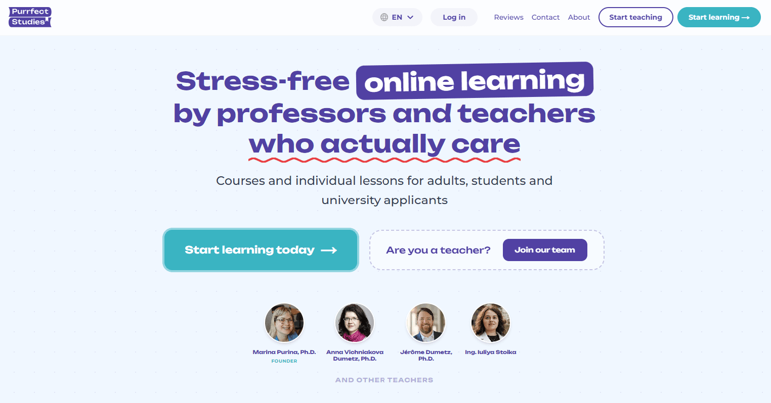 Purrfect Studies Project Screenshot